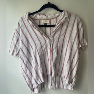 Universal Thread Cream and Red Striped Shirt